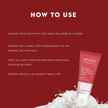 Jovees Herbal Anti Blemish Pigmentation Face Cream, 60 gms | All Skin Types | Paraben & Alcohol Free | Improves Skin Clarity & Reduces Discoloration